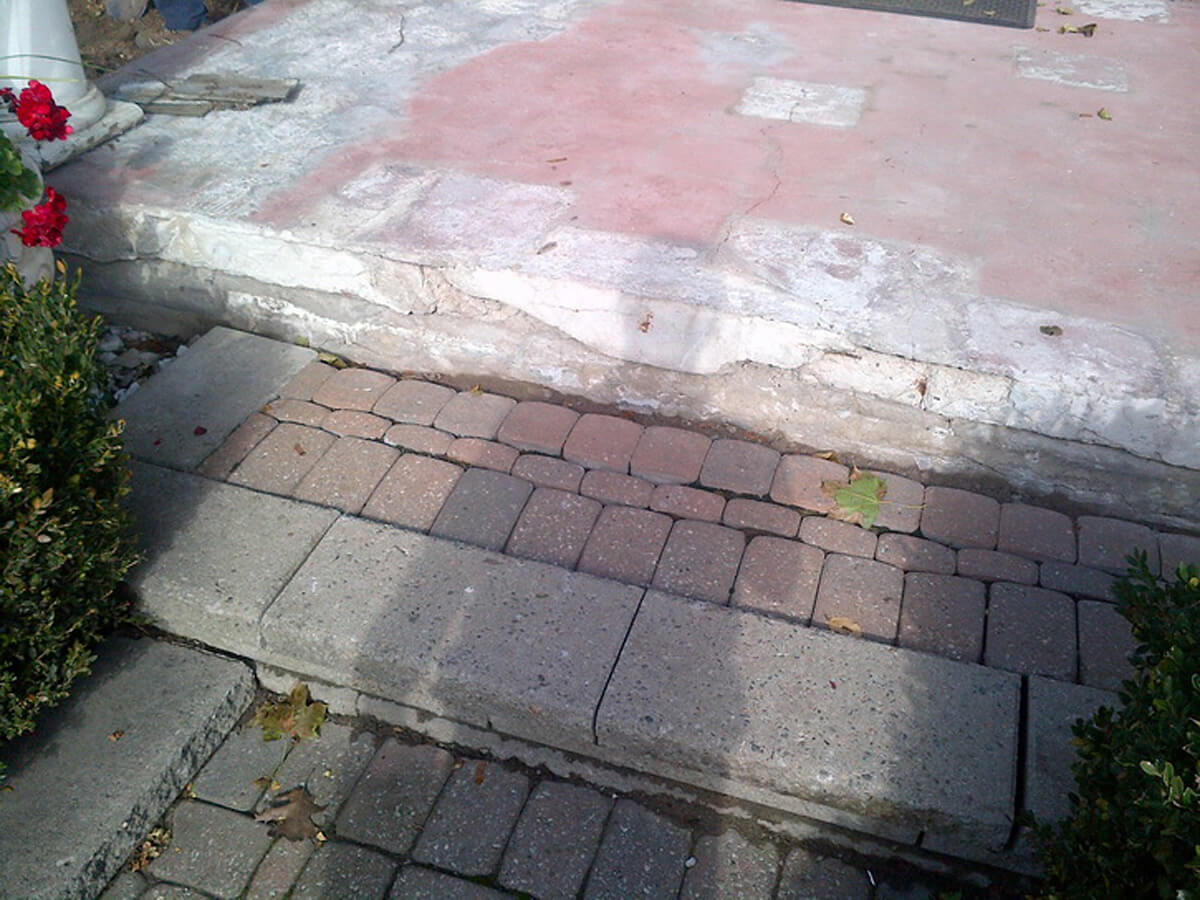 Exterior Concrete Repair and Resurface - Broken and Damaged Front Steps