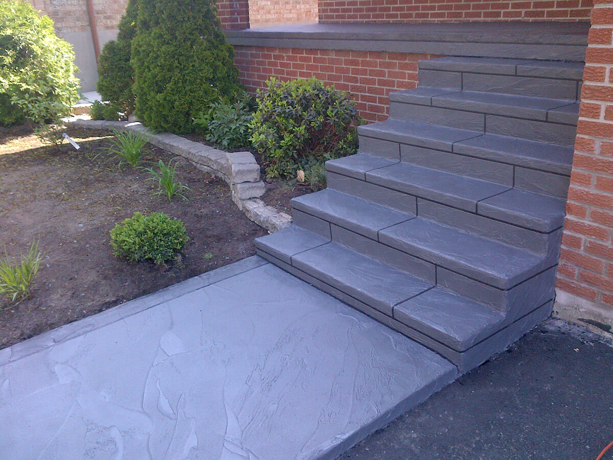 Stamped Concrete Steps - Porch & Walkway Concrete Resurface