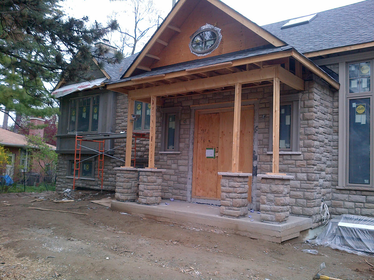 House Exterior Front Entrance - Natural Stone Veneer