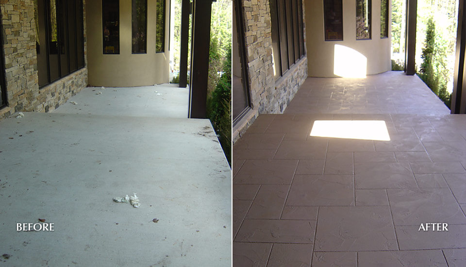 Before and After Decorative Concrete Overlay